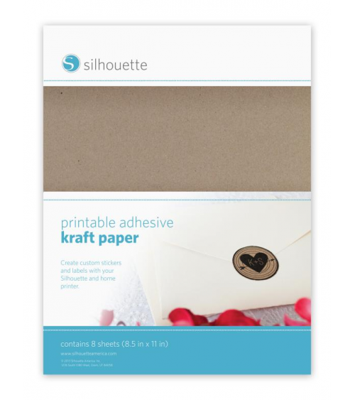 Papier kraft adhésif - 8 feuilles de papier kraft adhésif imprimable - (216 mm x 280 mm)