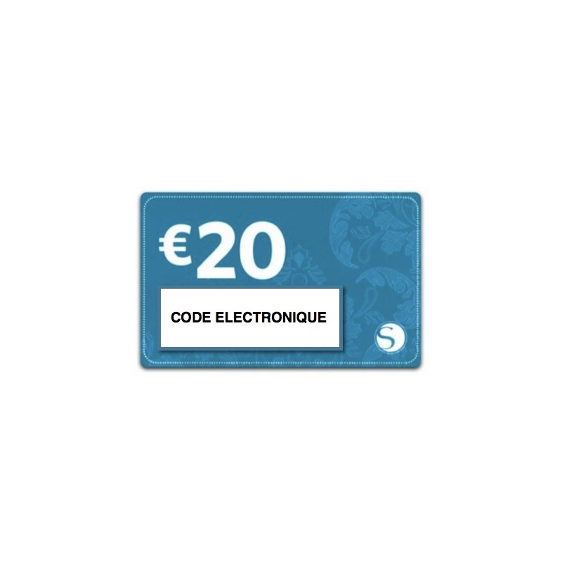 Carte 20 EUROS - code électronique